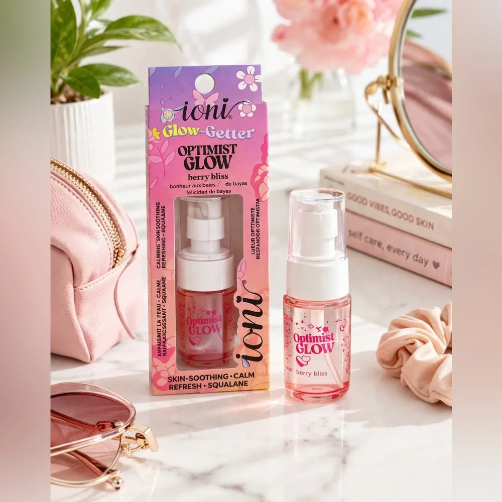 Ioni Glow-Getter Optimist Glow Berry Bliss Facial Mist Squalane 0.68 oz NWT